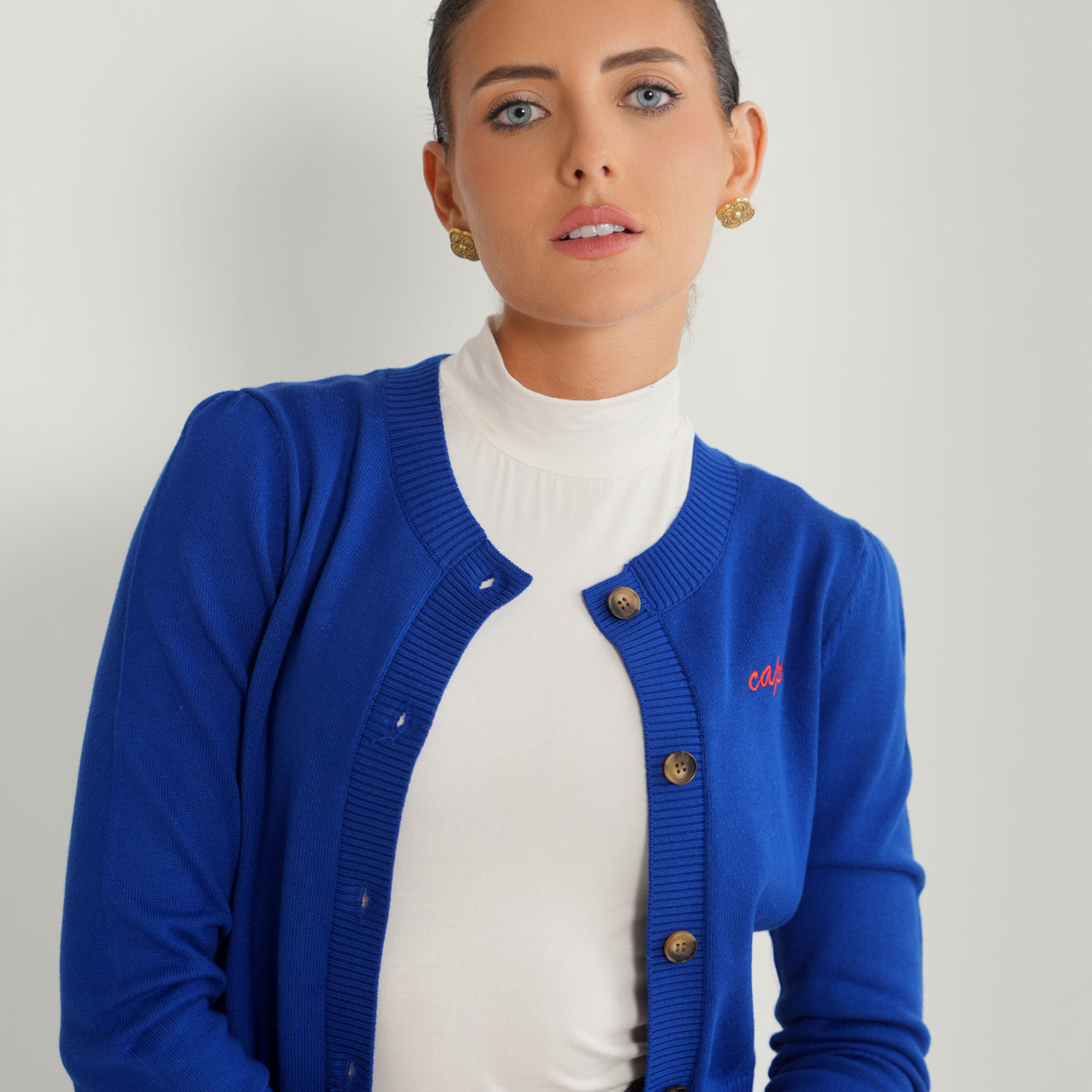 Cropped Cardigan w/ Contrast