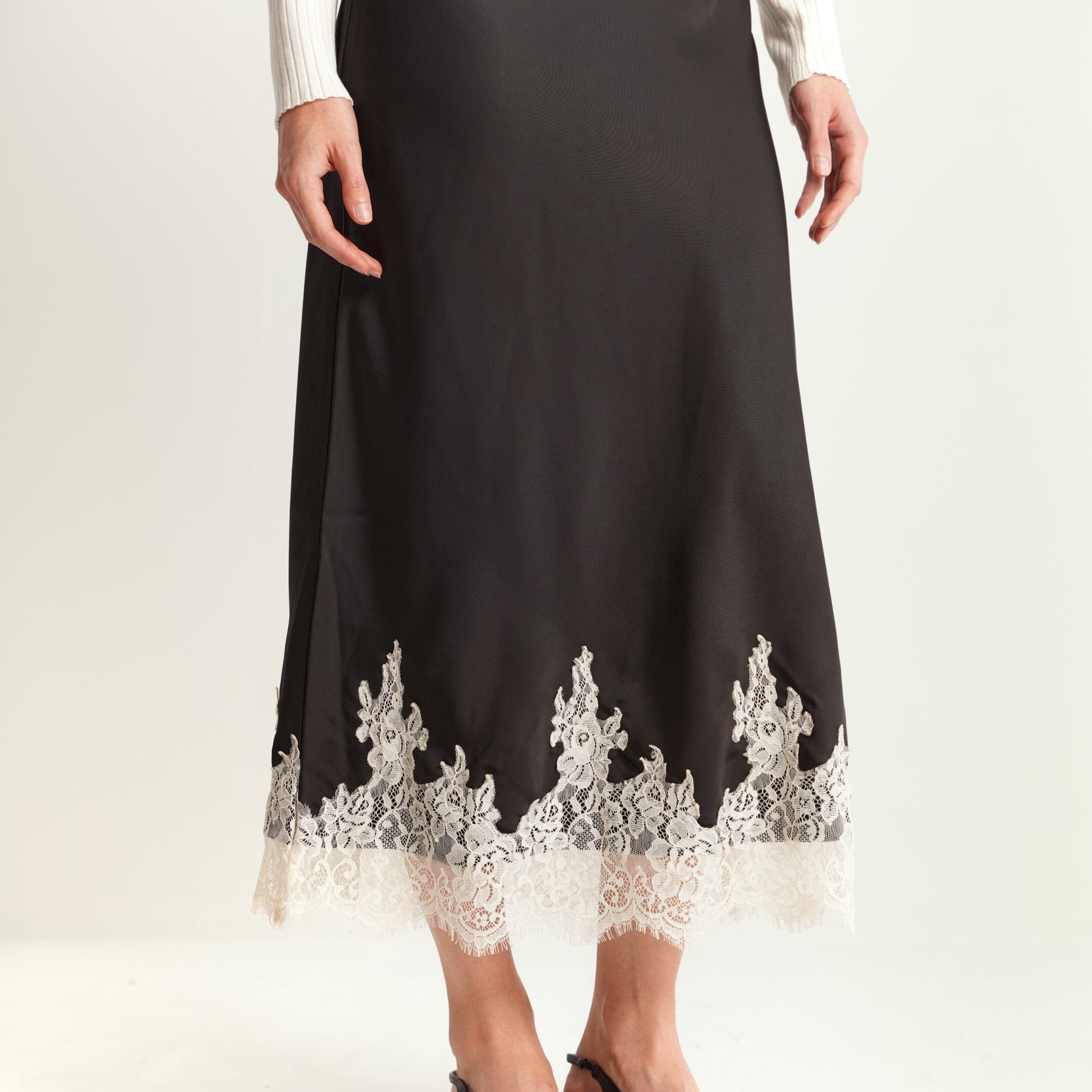 Slip Skirt With Lace