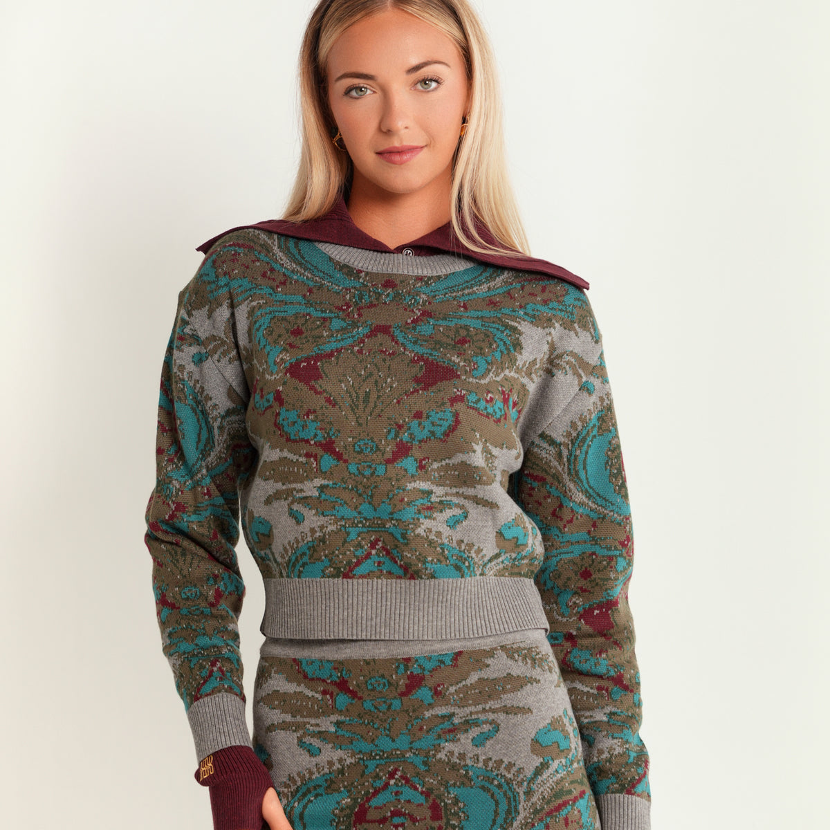 Oversized Jacquard Knit Sweater
