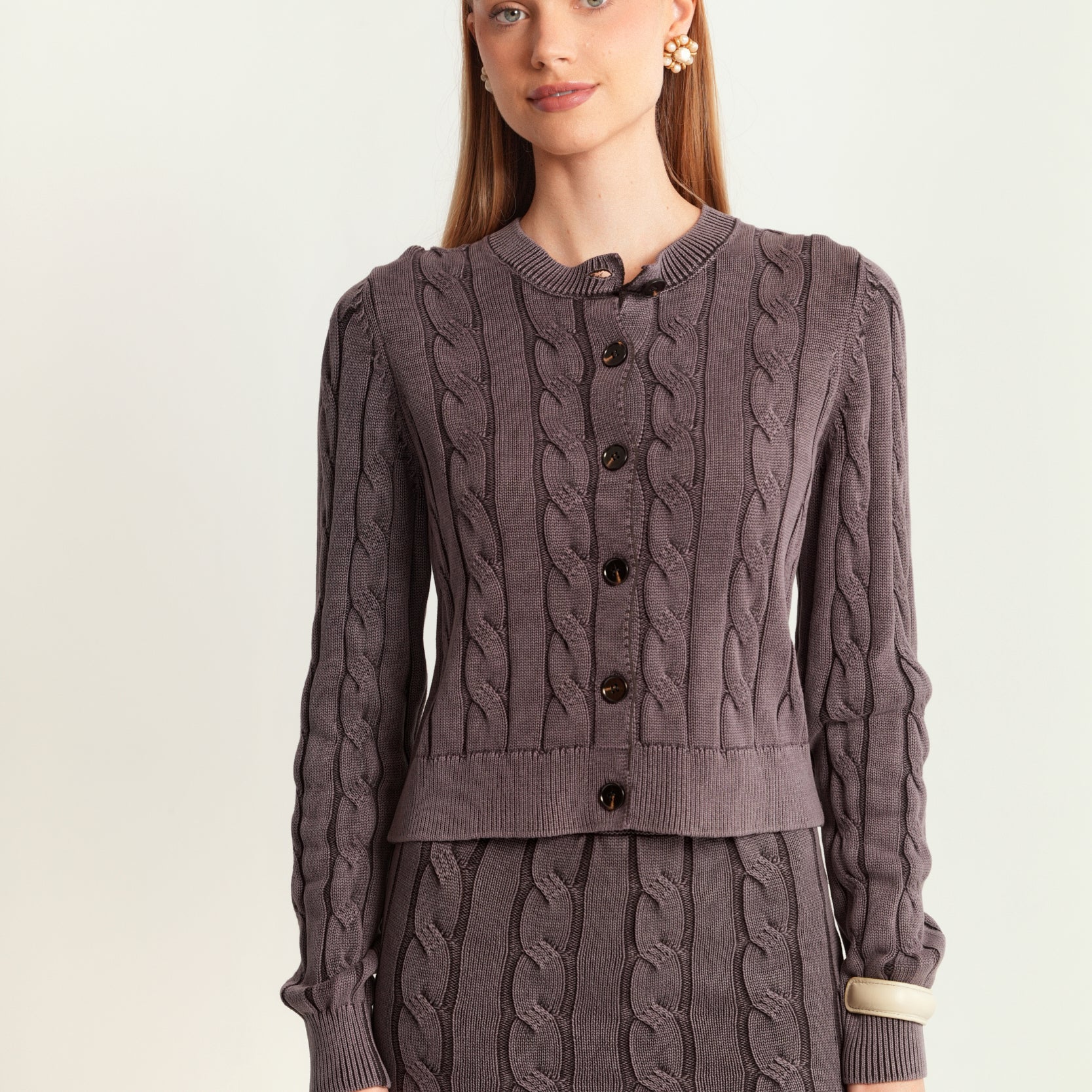 Cable Knit Wash Cardigan