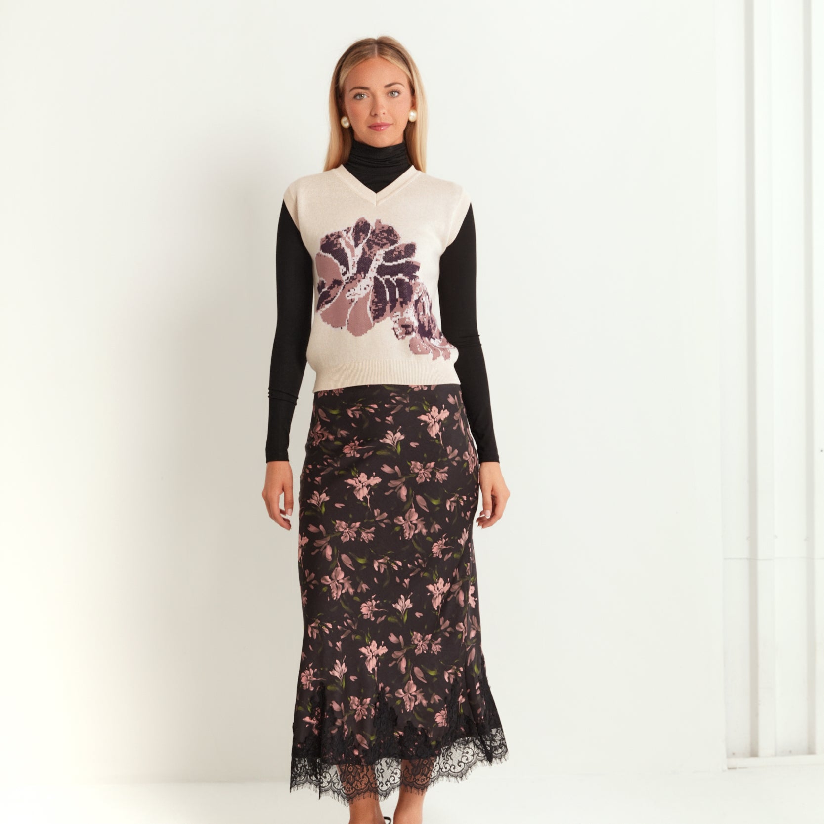 Slip Skirt With Lace