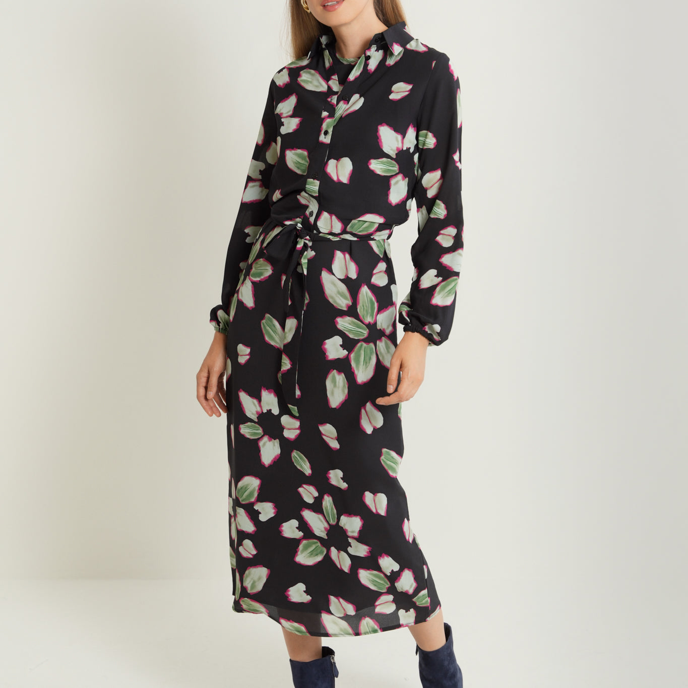 Printed Round Neck Slip Dress