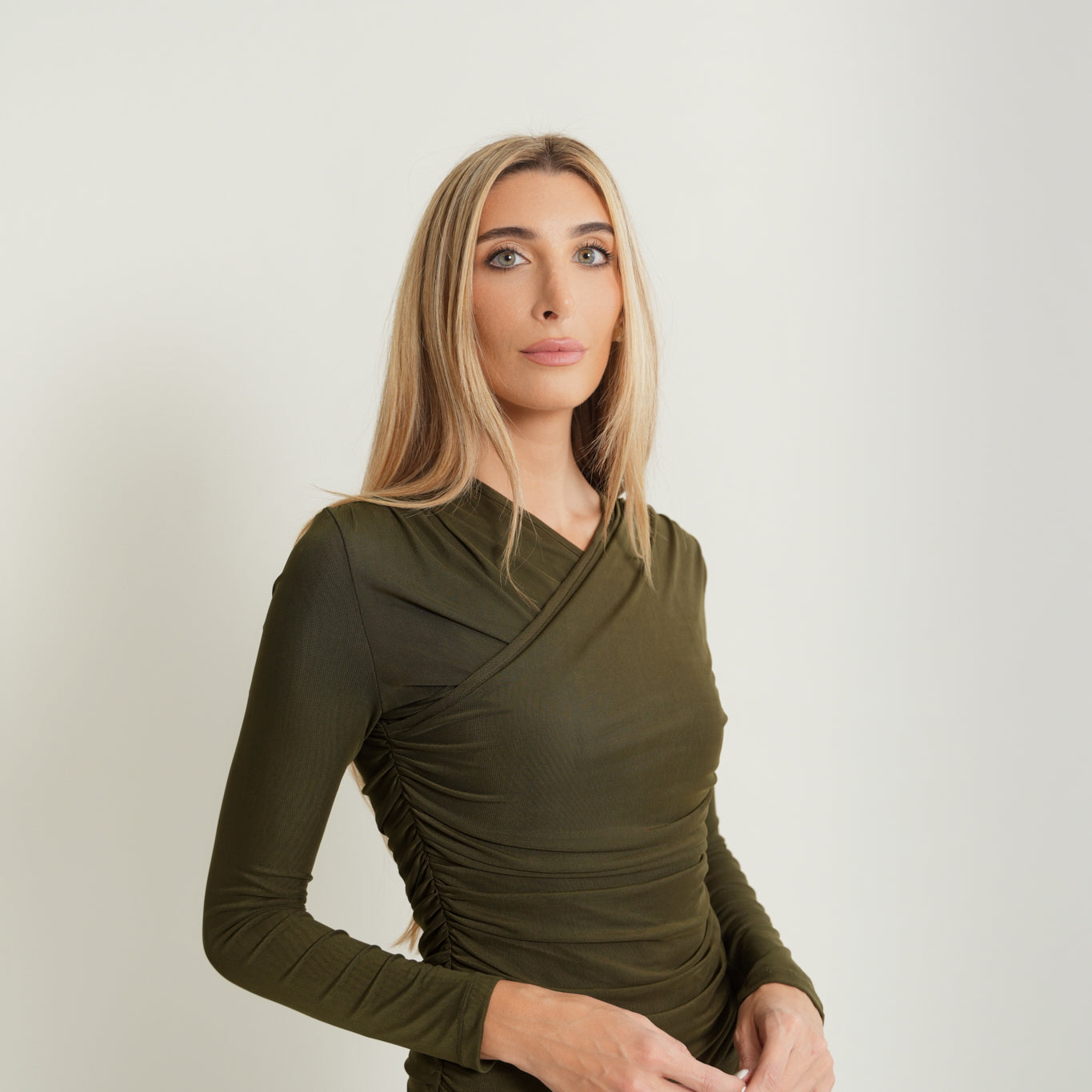 Mesh Rouched Top