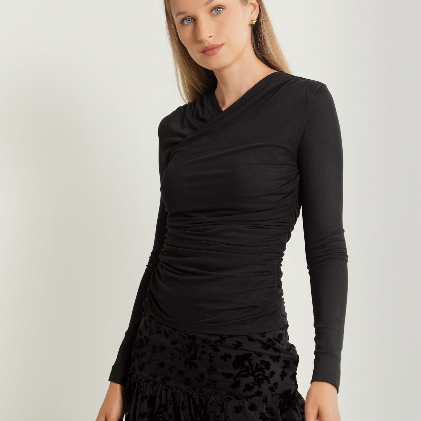 Mesh Rouched Top