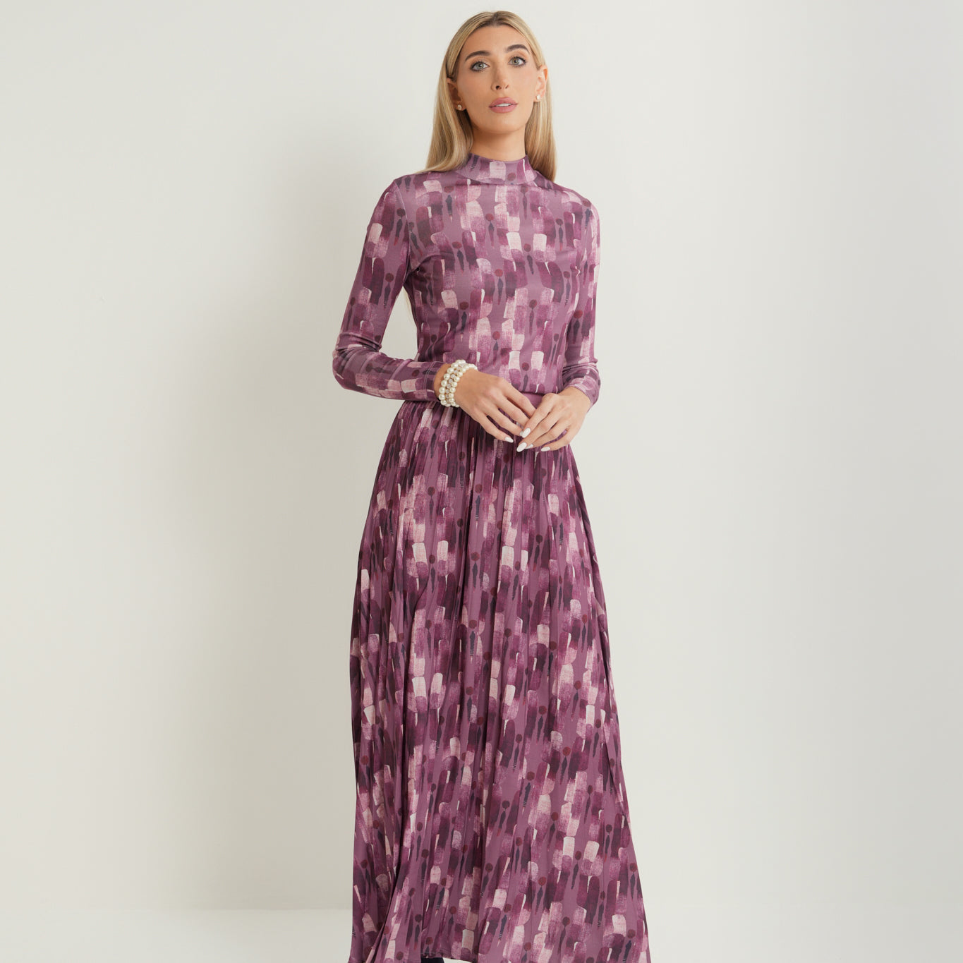 Printed Pleated Skirt