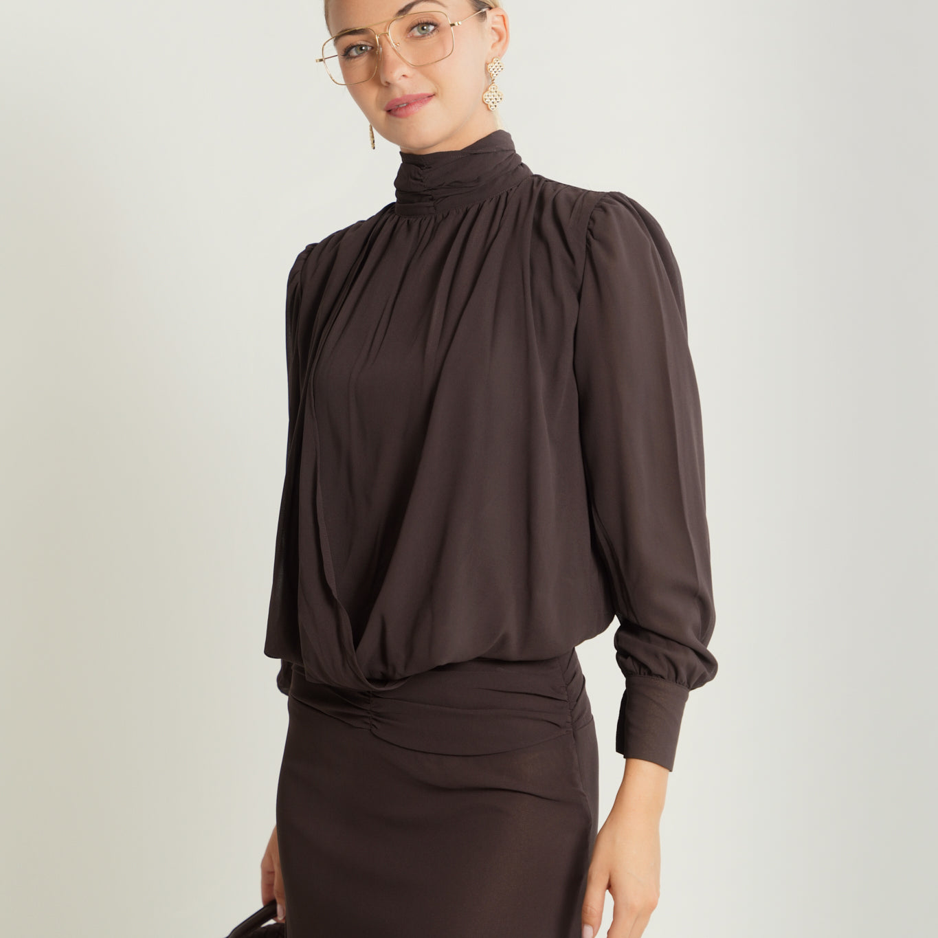 Double Layered Draped Bouse