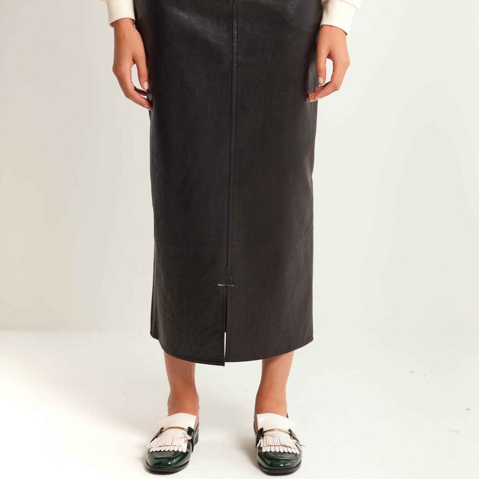 Leather Skirt with Slit