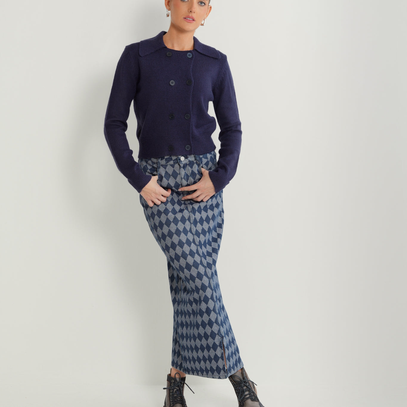 Print Denim Skirt