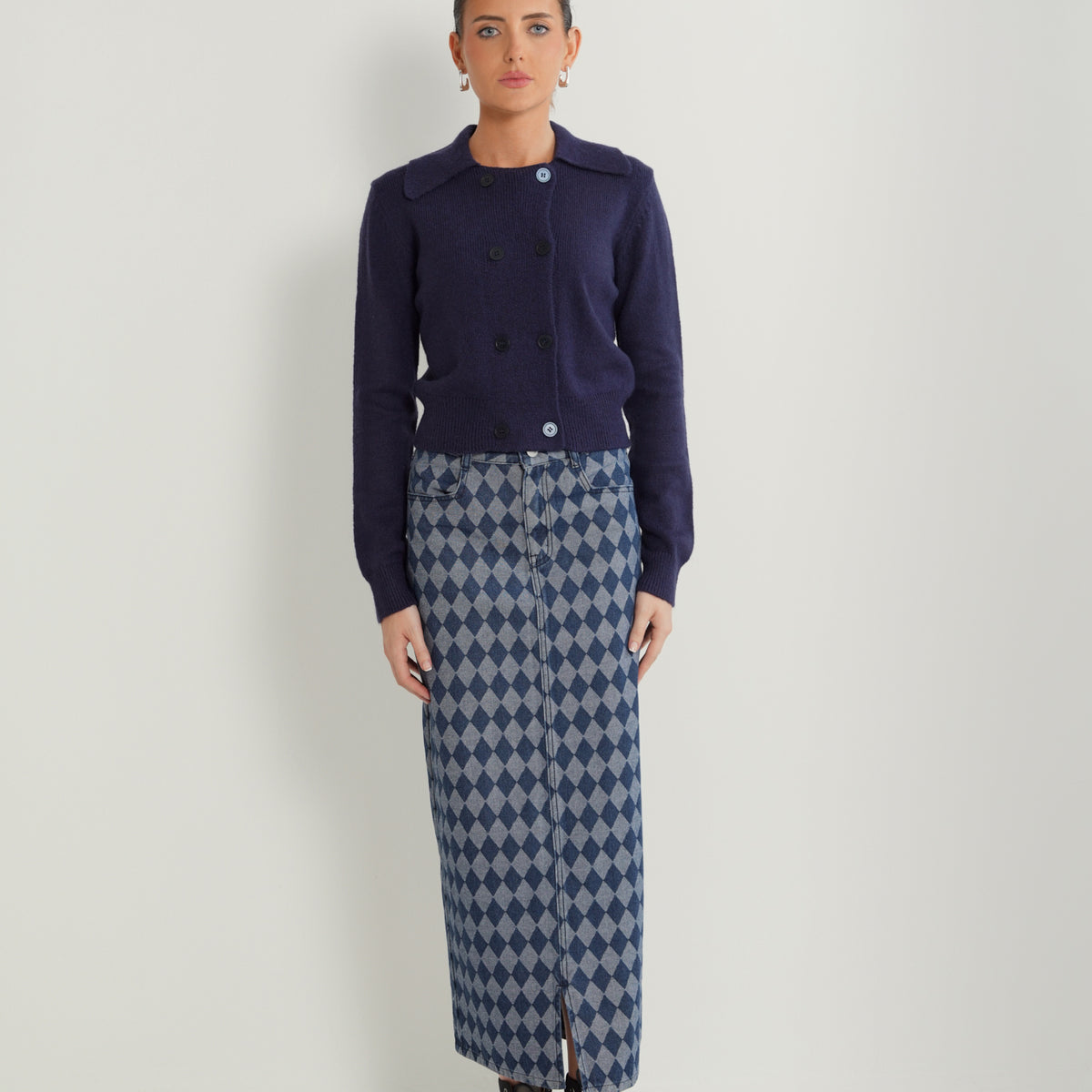 Print Denim Skirt