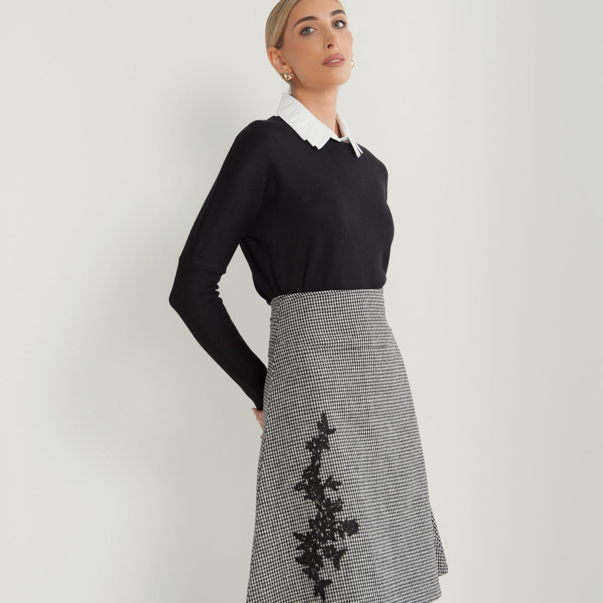 Tweed Applique Skirt
