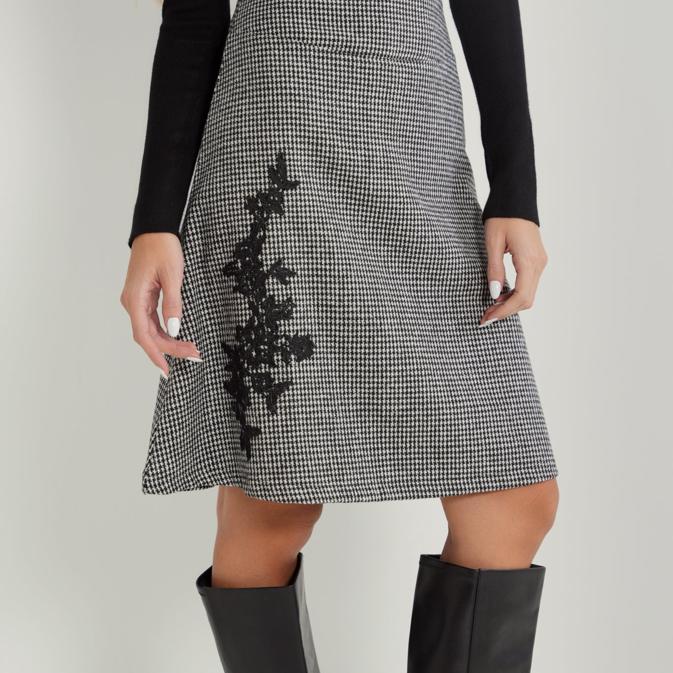 Tweed Applique Skirt