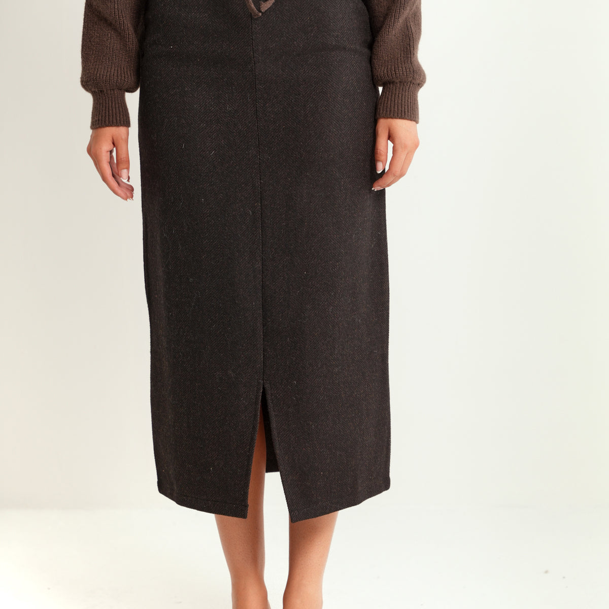 Tweed Skirt w/ Slit