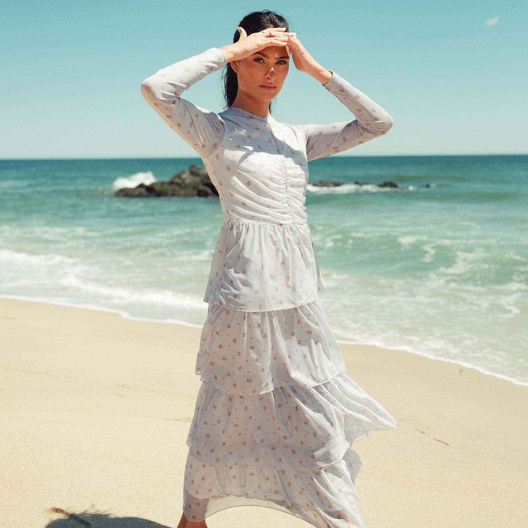 Mesh Layered Maxi Dress