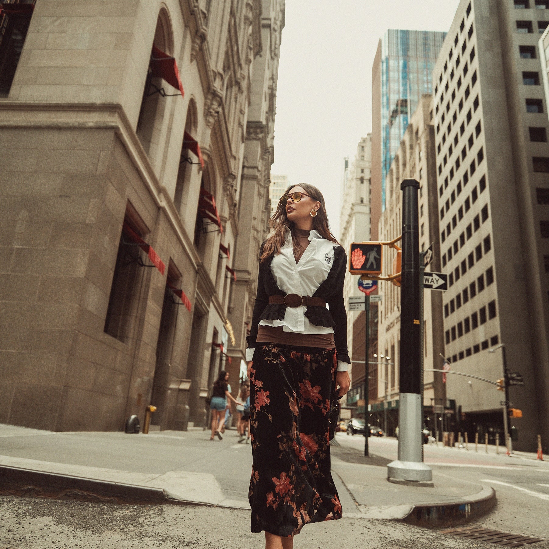Floral Printed Cut Velvet Skirt