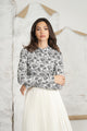 Print Rib Mock Neck