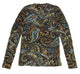 Print Rib Mock Neck