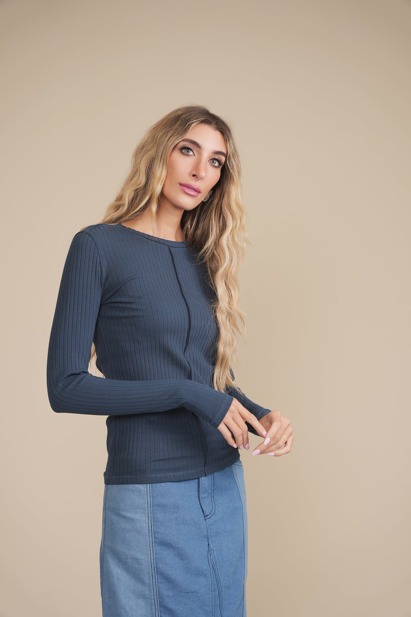 Wide Rib Long Sleeve Tee