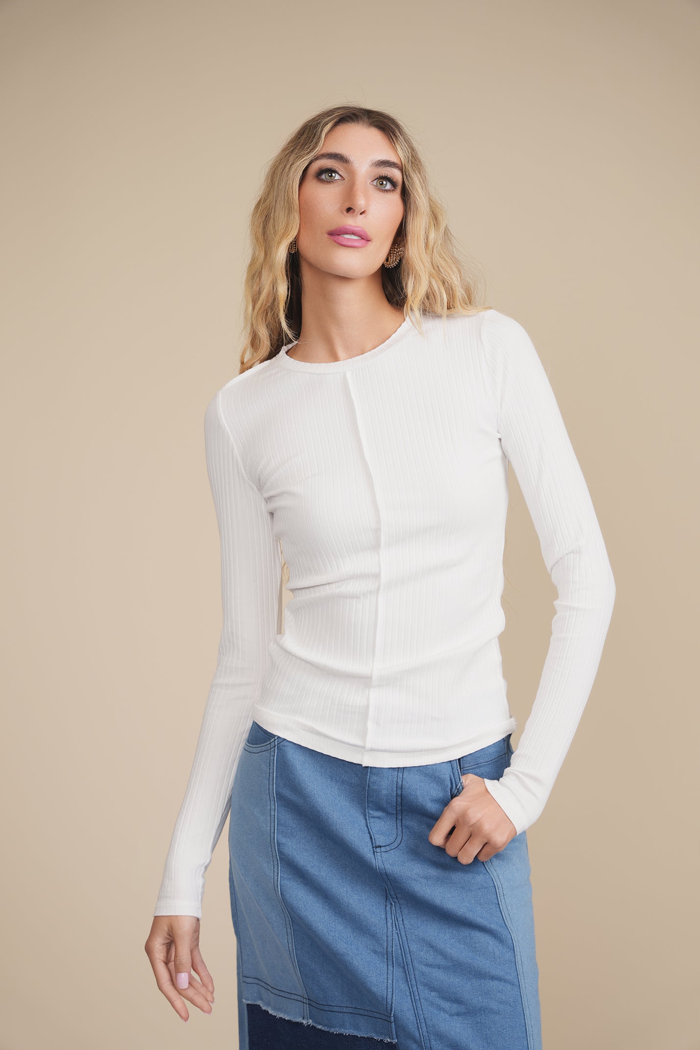 Wide Rib Long Sleeve Tee