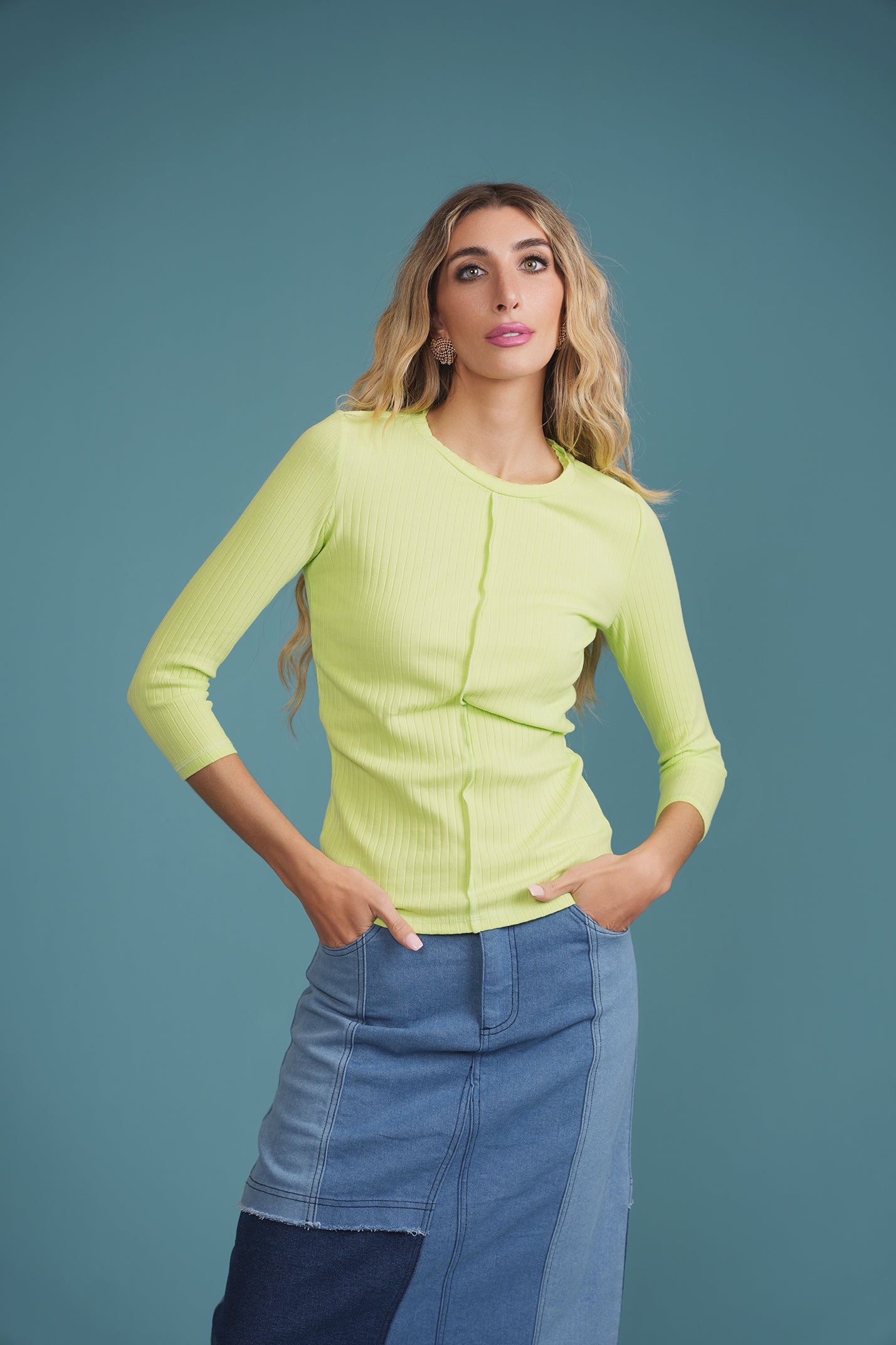 Wide Rib 3/4 Sleeve Tee