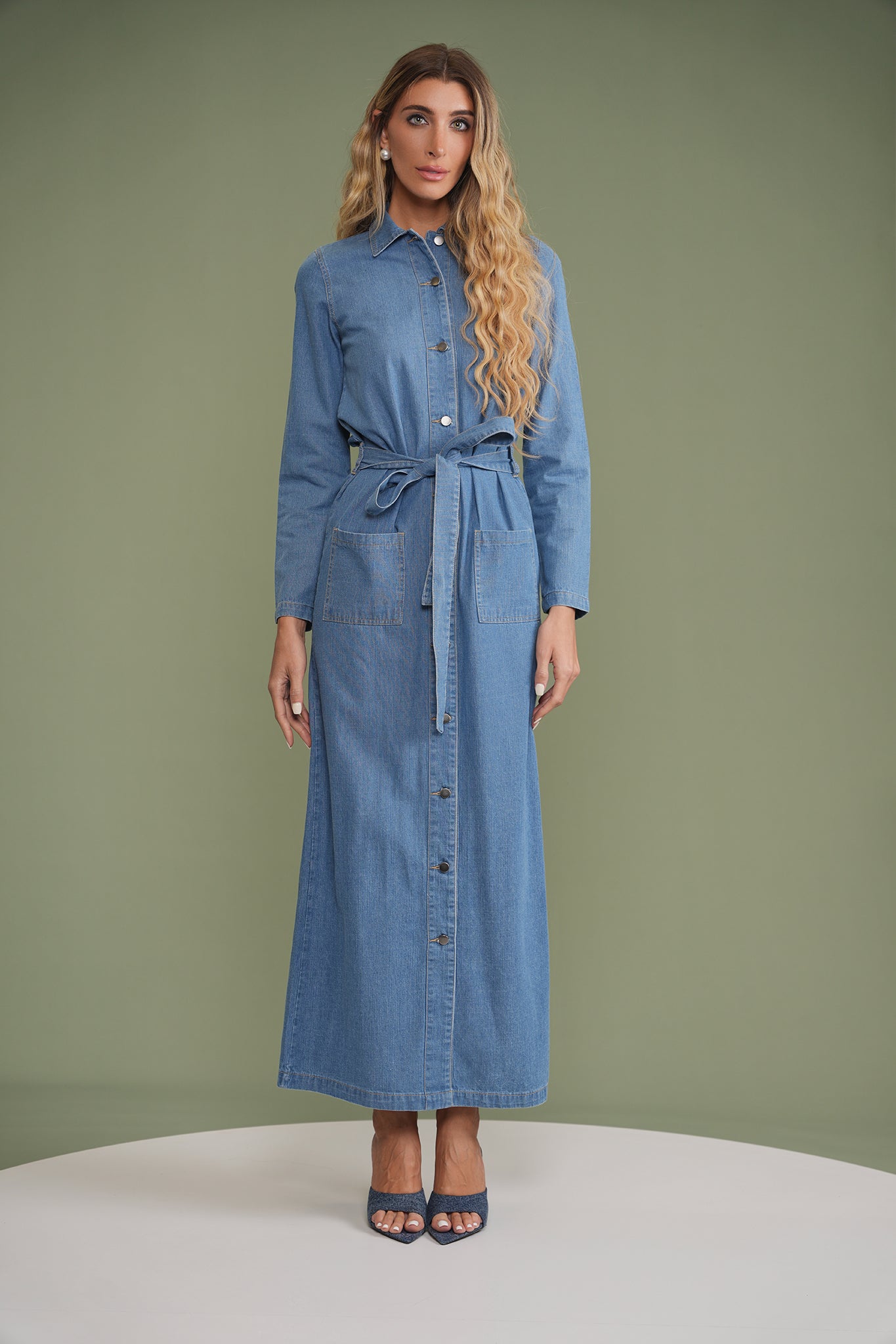 Denim full dress best sale