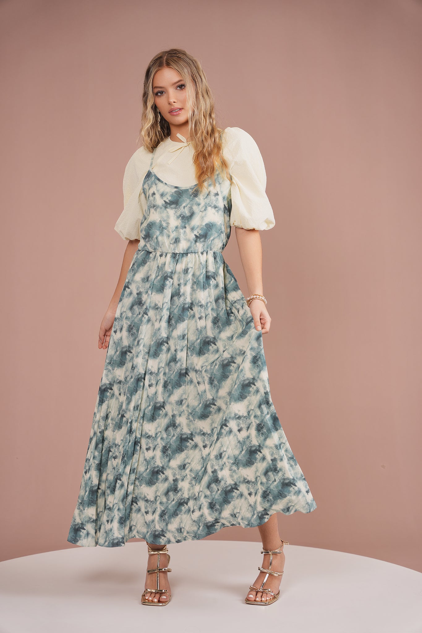 Pleated Slip Dress