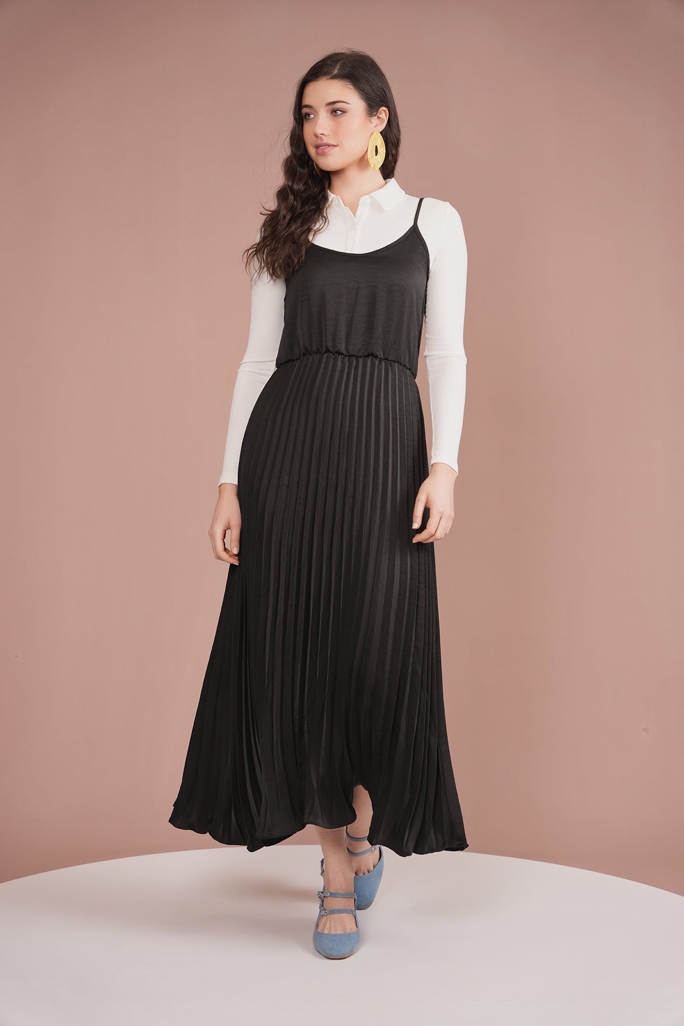 Pleated Slip Dress – udelny.com