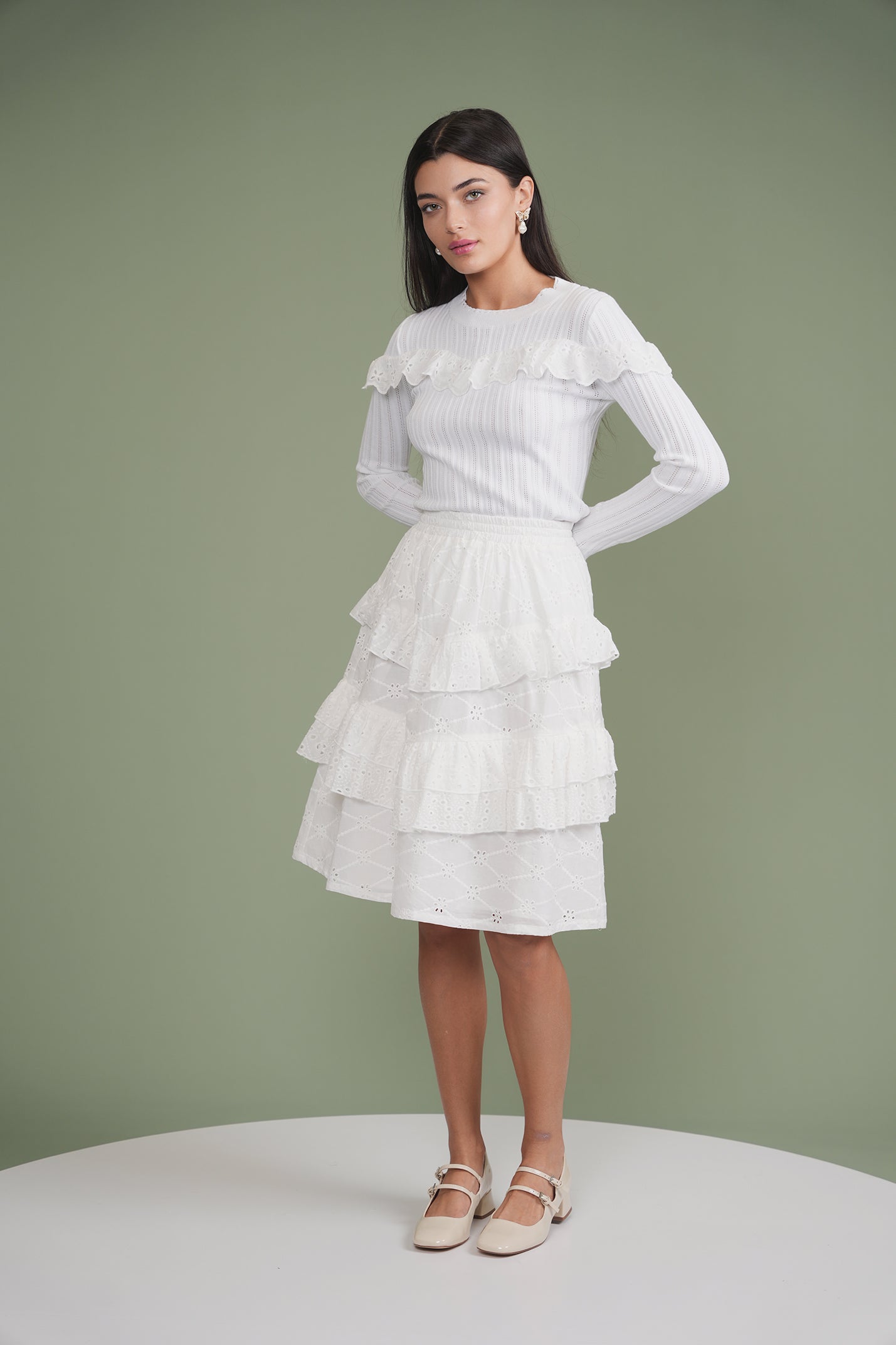 ★YOUHEE★ EYELET FRILL DRESS MUSINSA | YOUHEE EYELET FRILL DRESS RED