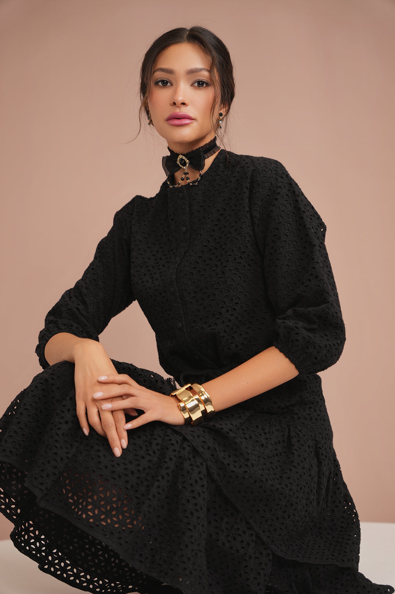 Eyelet Tiered Skirt – udelny.com
