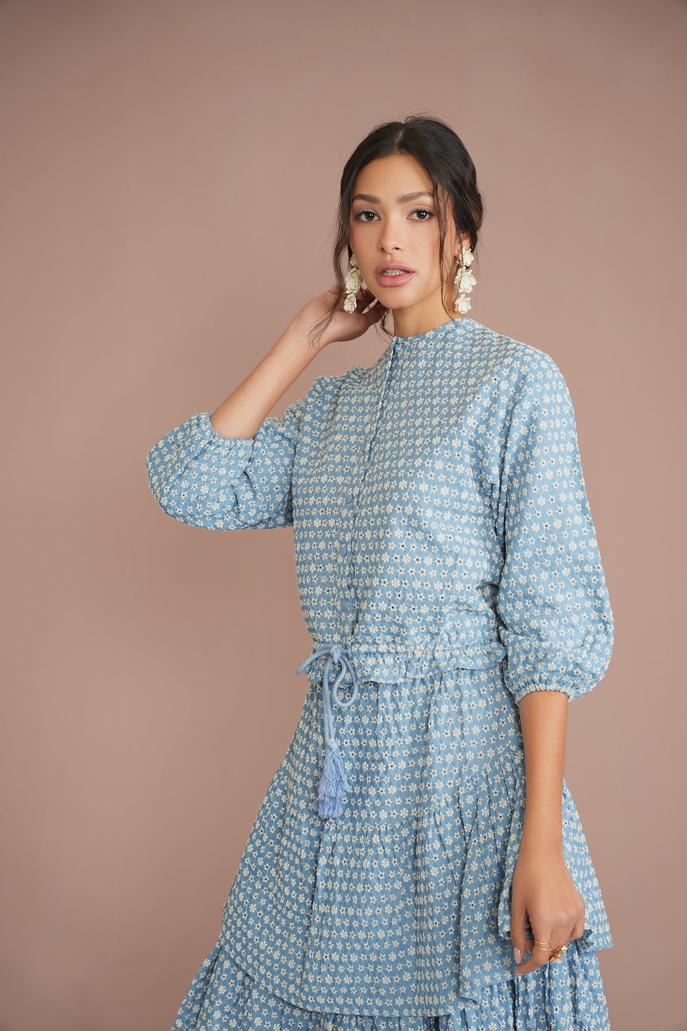 美品bluelea Dot Jacquard suspenders skirt Jacquard skirt bluelea 34
