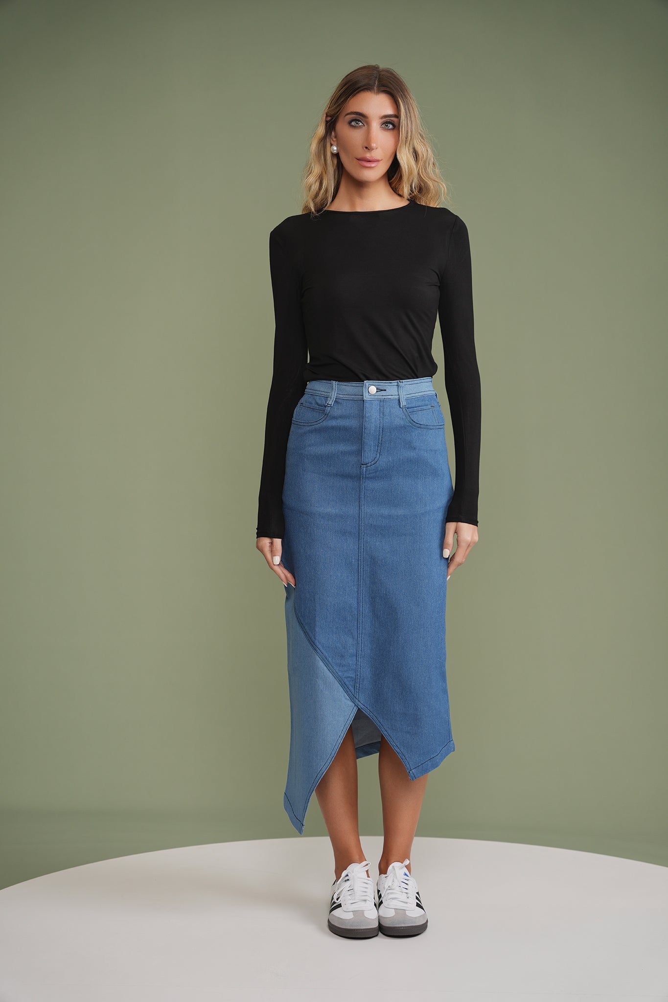 【U LAN】Dignal midi denim skirt U LAN】Dignal midi denim skirt 1.241205_10_GFD322-I894_A_0032