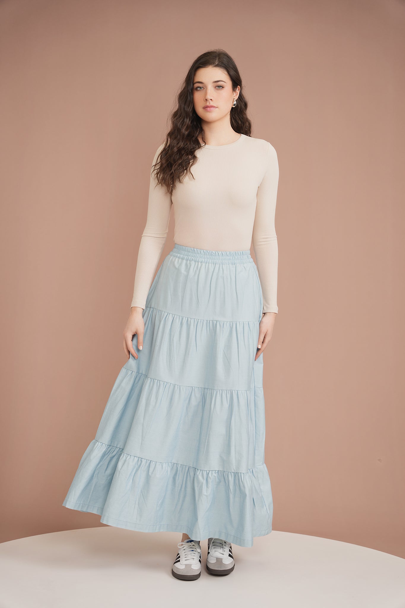【WONDER WONDER】Ricky Stitch Juri Training Long Skirt Stitch W/ Guitar (lilo and Stitch) Women's Skater Skirt (AOP