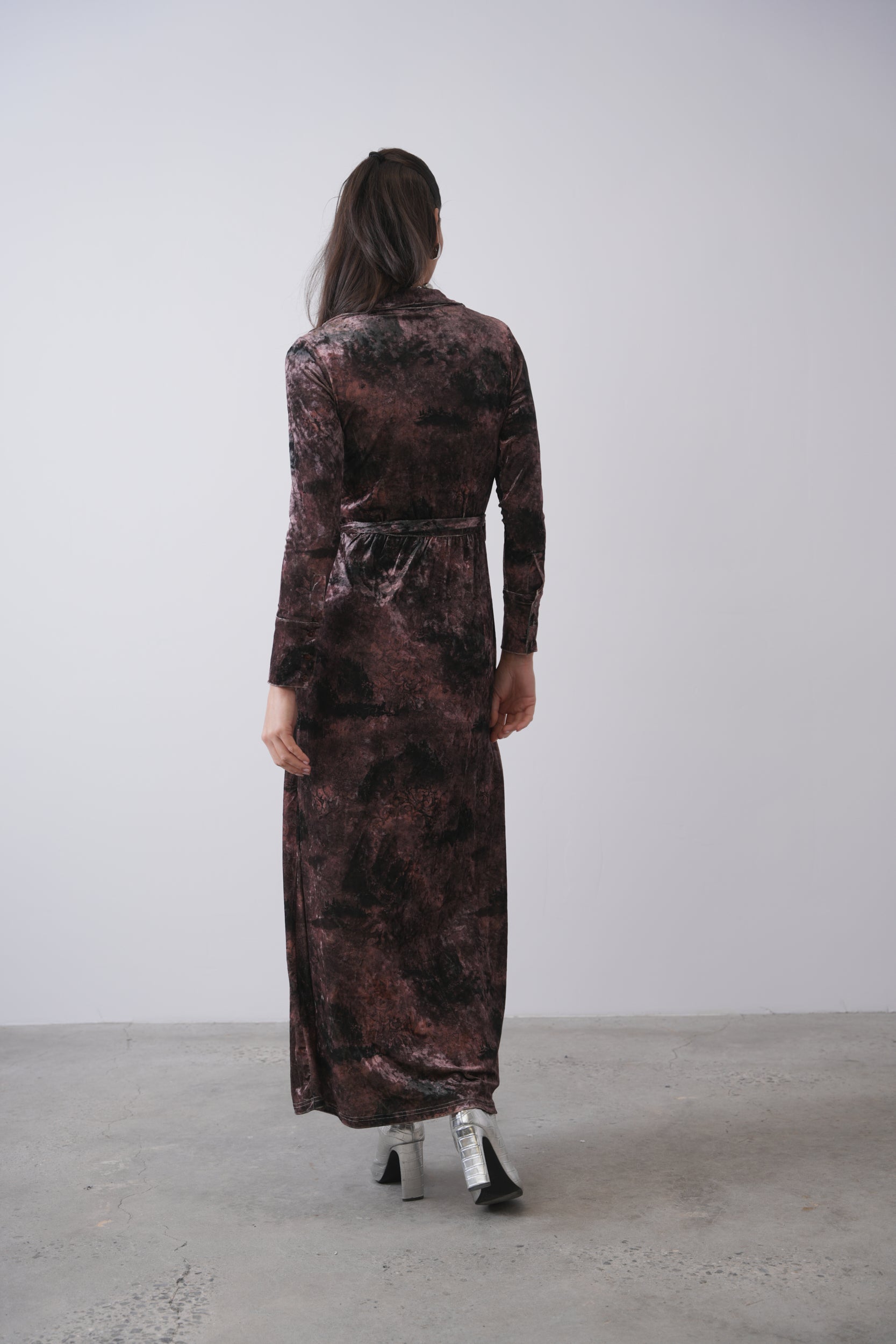 Wrap Maxi Velour Dress – udelny.com