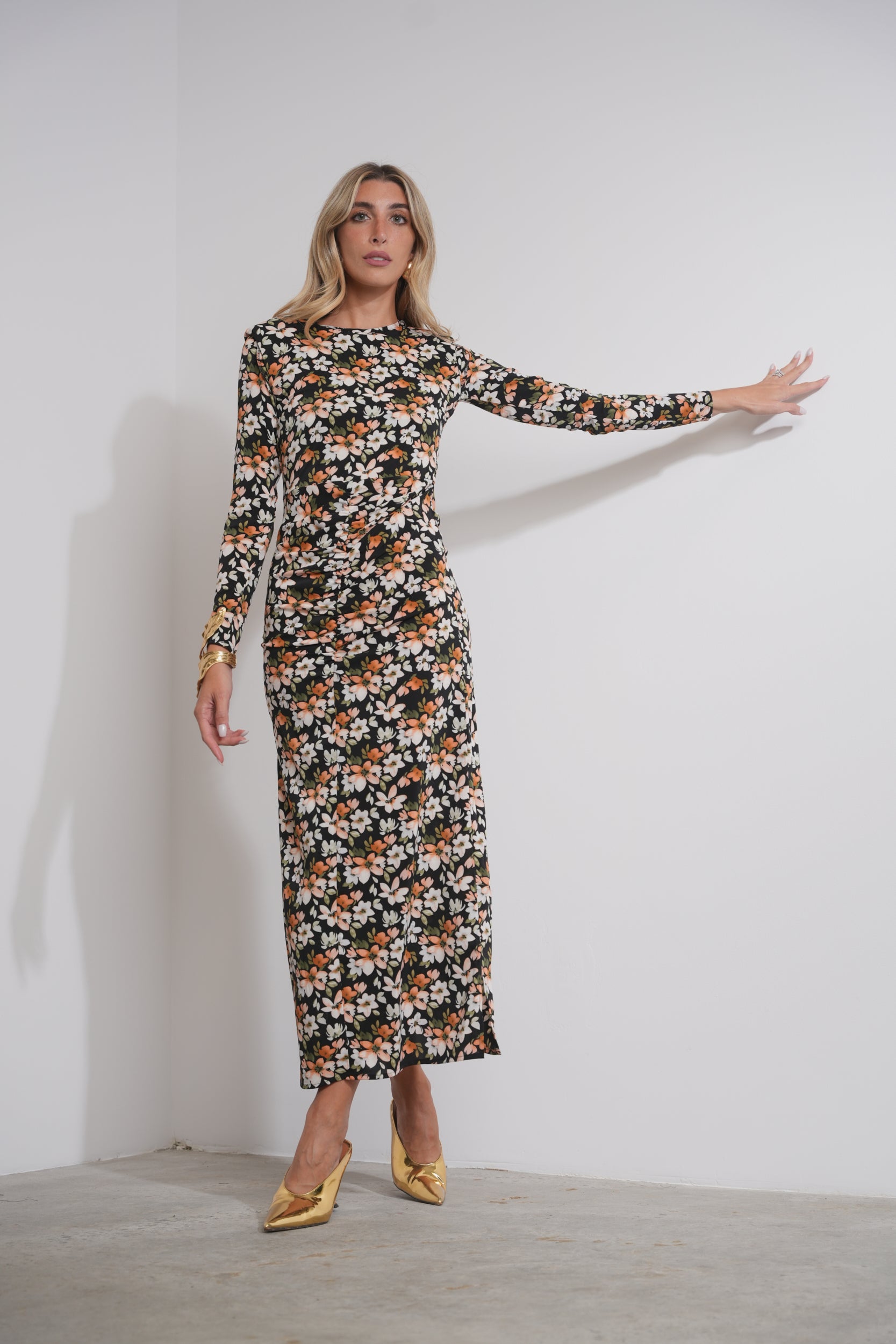 Ruched Maxi Dress – udelny.com