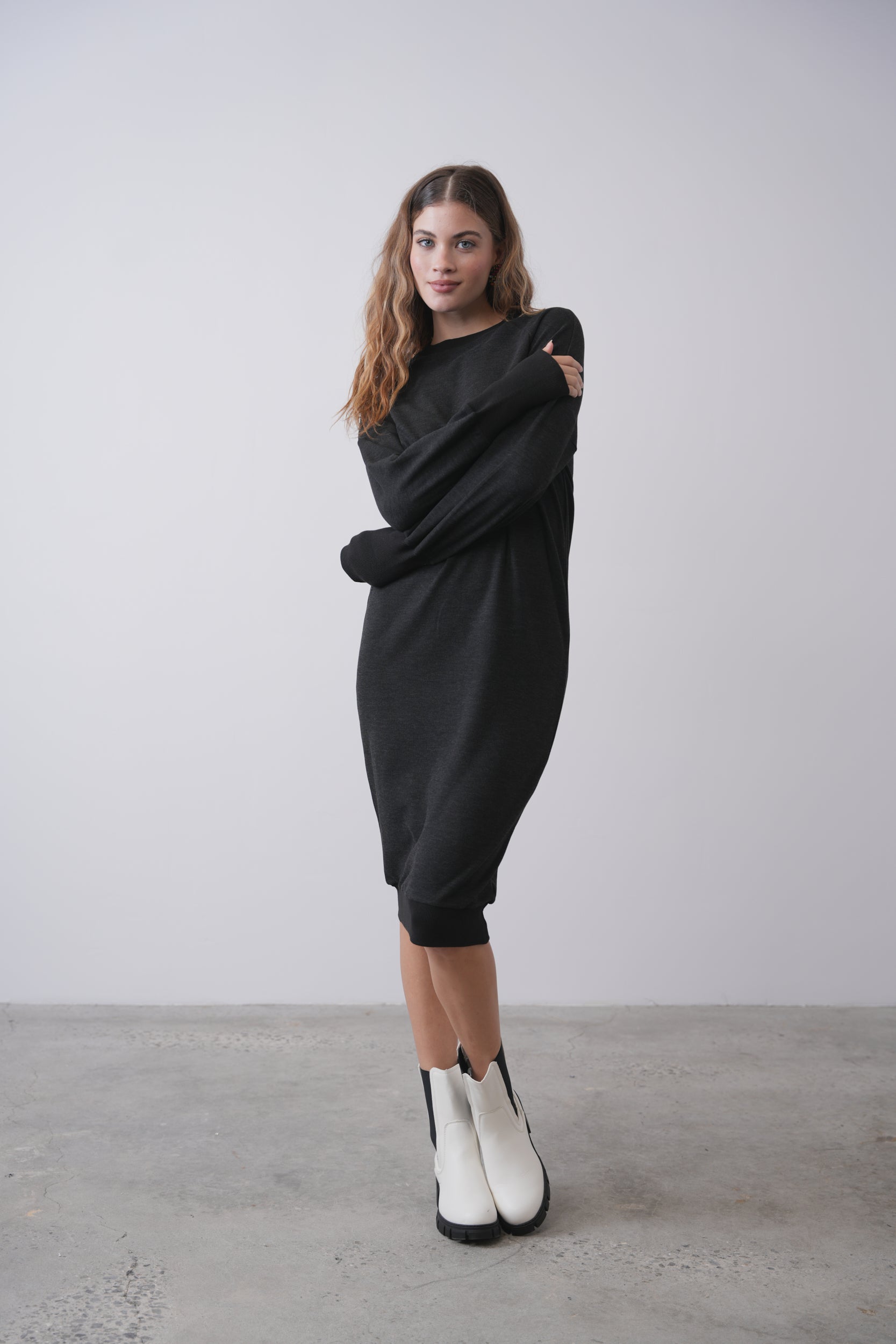 トップス lawgy tulle docking frill sweat French Style Frill Neck Short Sleeve A Line Dotted Ruffle