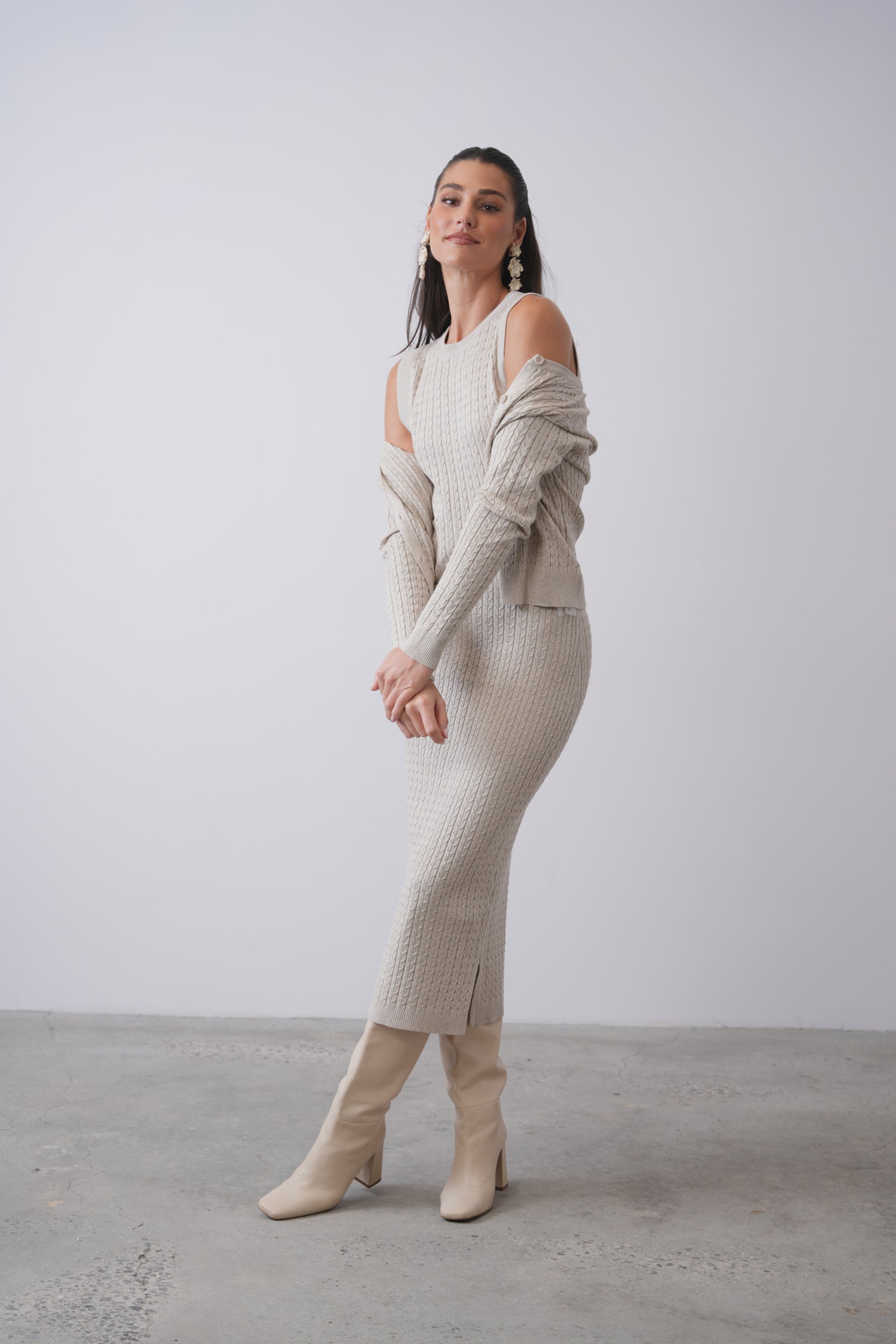 【24日までタイムセール】CABLE KNIT DRESS Catalina Cable Knit Sweater Dress