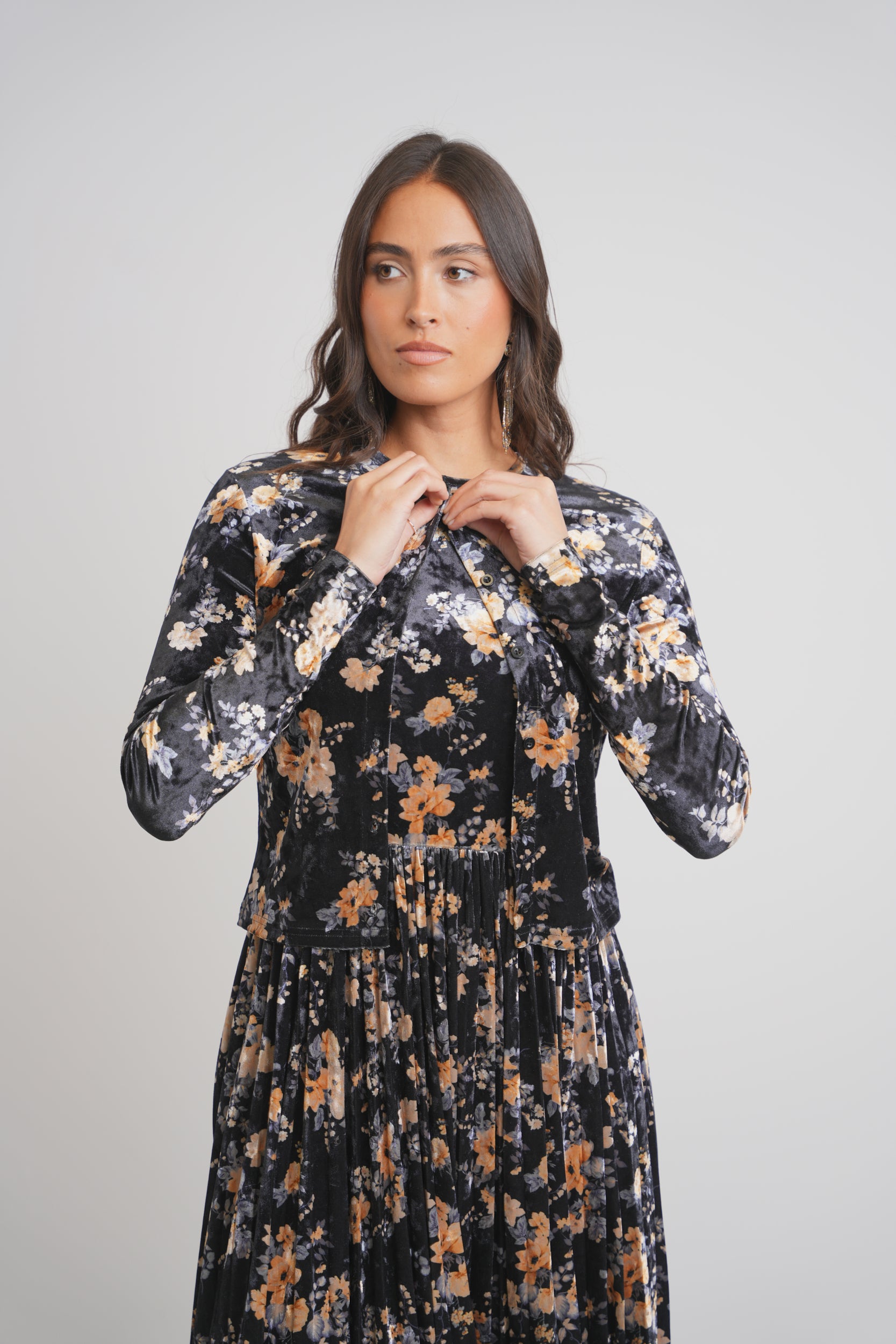 Velour Crop Cardigan – udelny.com