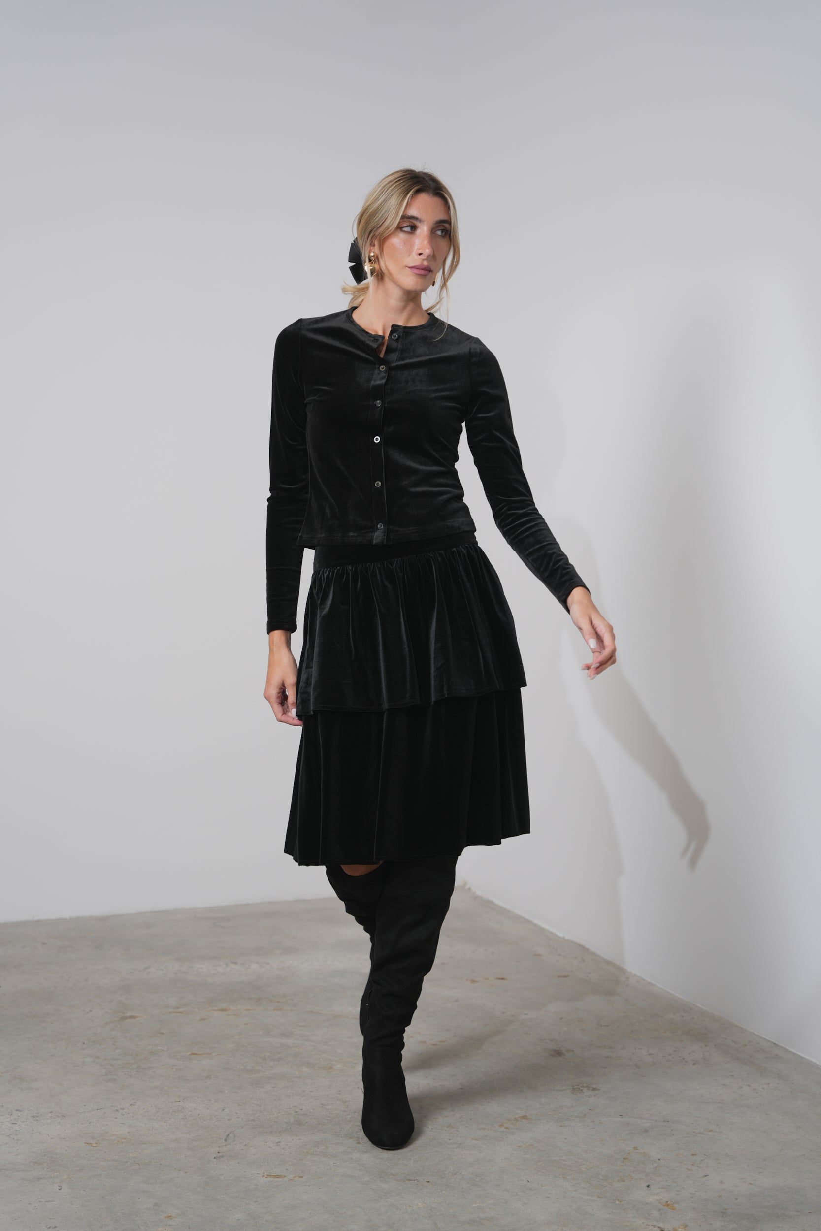 Velour Layered Skirt – udelny.com