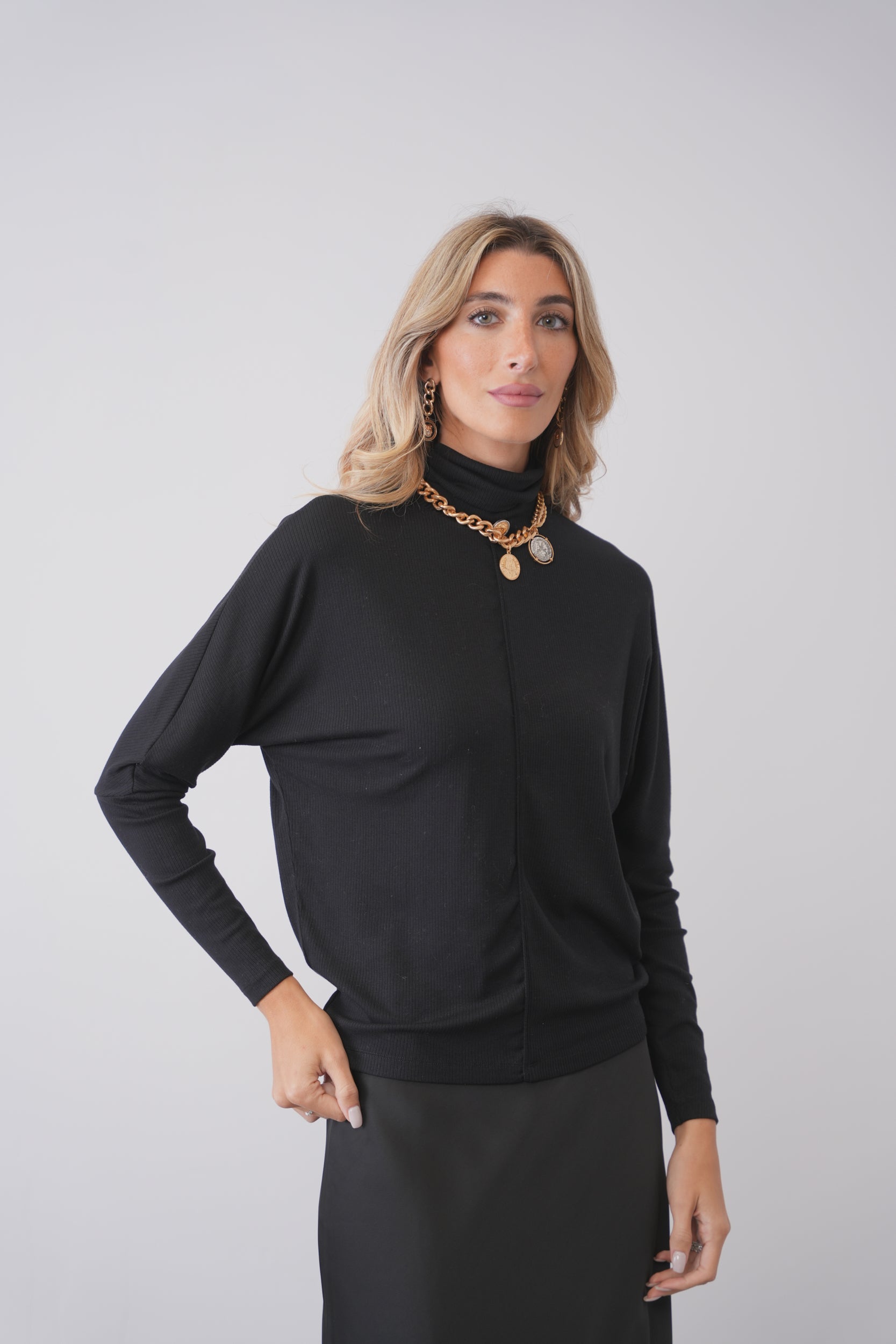 Soft Rib Dolmain Turtleneck