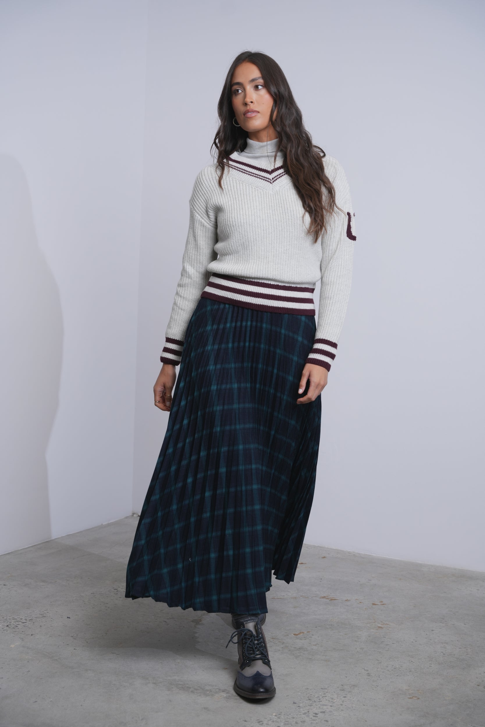 Accordion Plaid Skirt – udelny.com