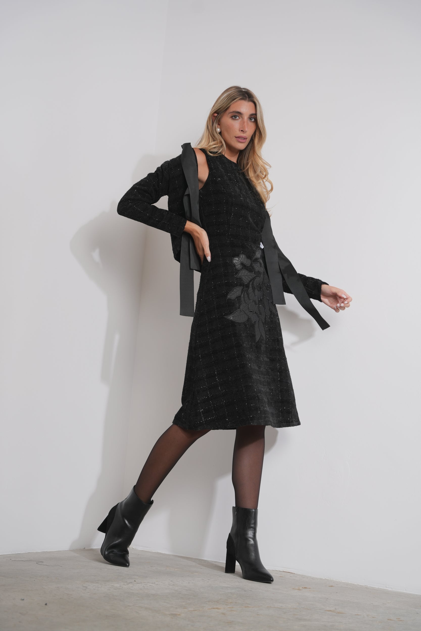 Bluelea❤️新品未使用Black tweed blade jacket The Emily Tweed Bow Jacket – udelny.com