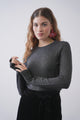 Metallic Speckled Soft Cew Neck