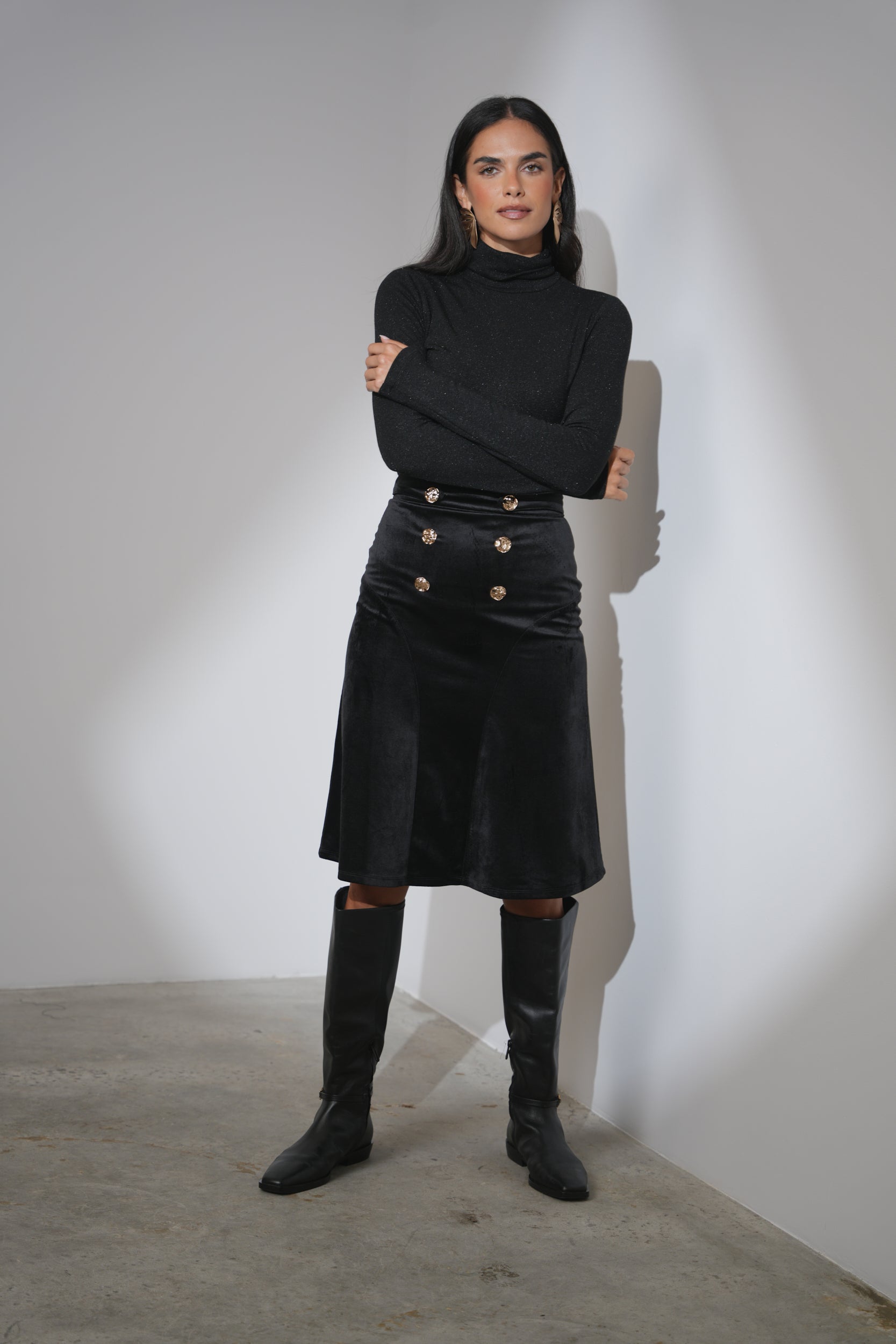 Metallic Speckled Soft Turtleneck