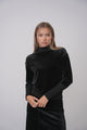 velour Mock Neck Top