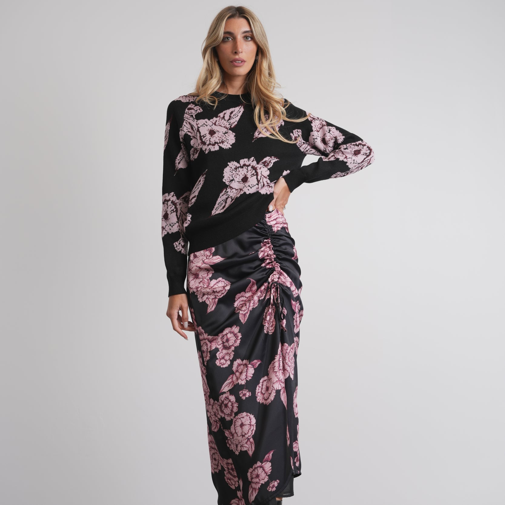 bianca ruched dress Women's Bianca Ruched Maxi Dress Ivory S/M/L/XL/Customize MEAN BLVD Ivory / M