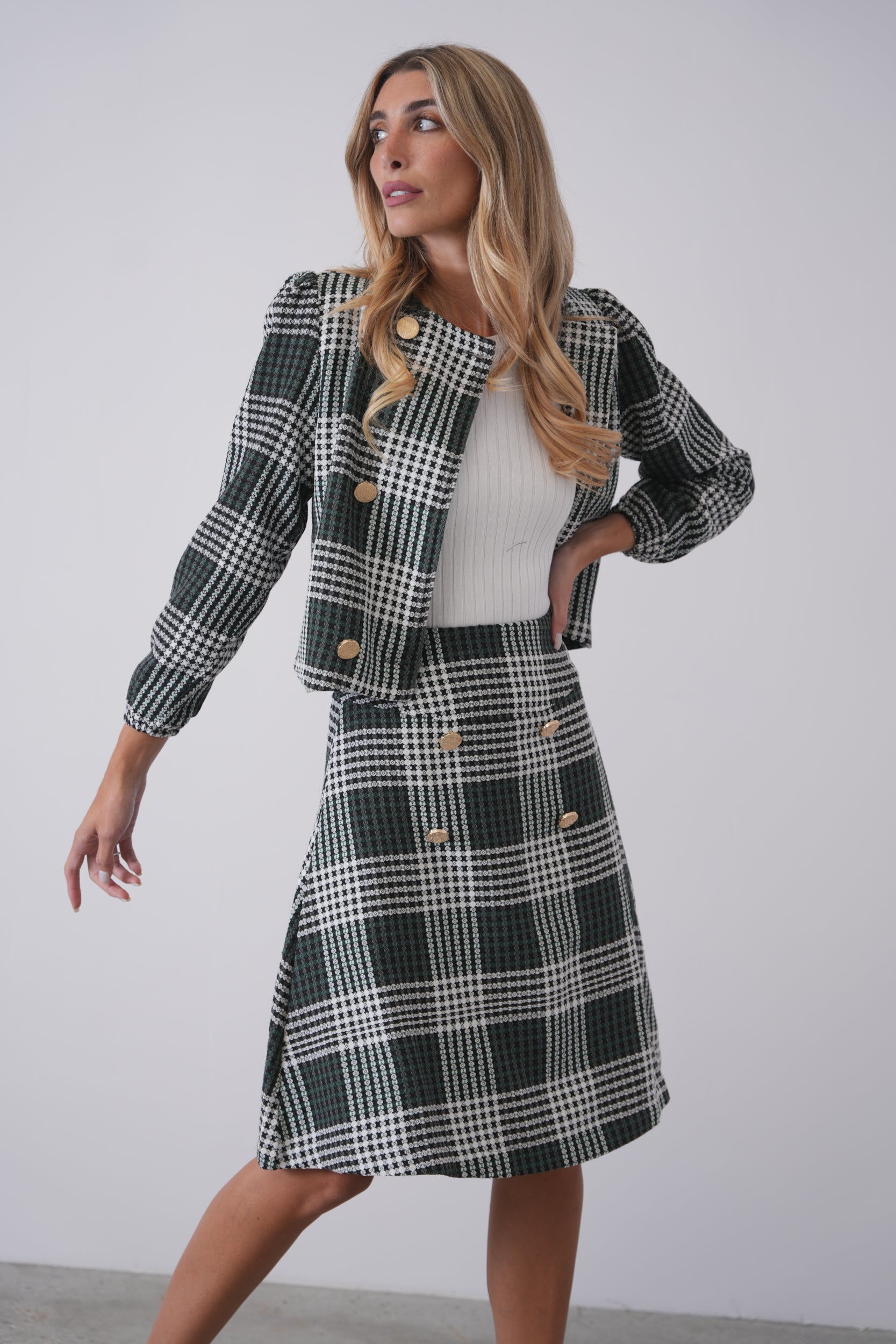 Tweed Plaid Jacket