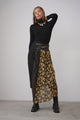 Half Pleated Combo Skirt