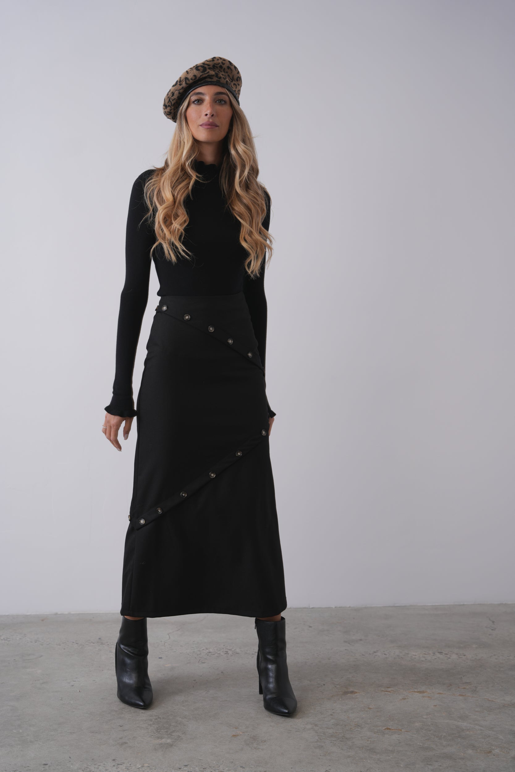 Tailored Button Skirt