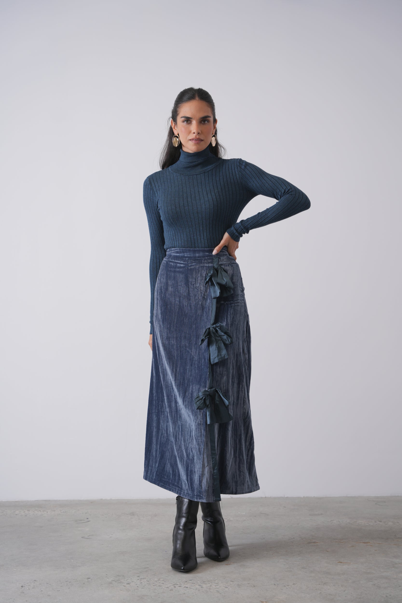 Velour Bow Skirt – udelny.com