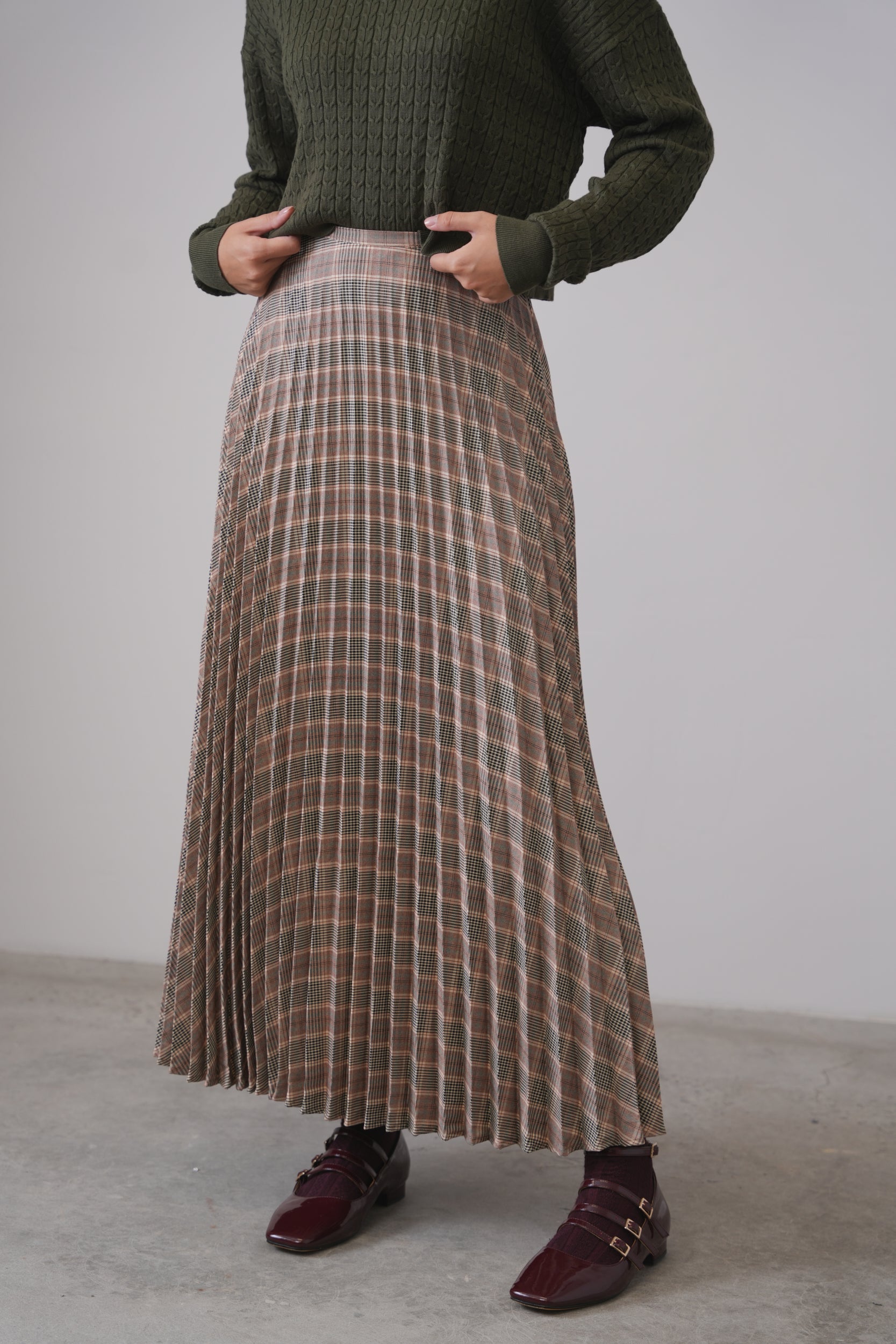Accordion Plaid Skirt – udelny.com