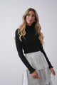 Soft Ruffle Mock Neck